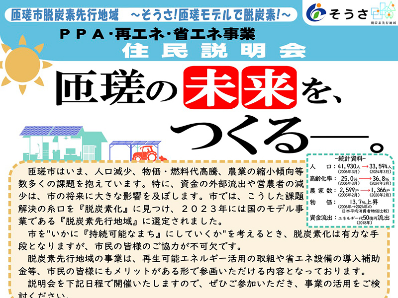 12月12日(金)・13日(土)】PPA・再エネ・省エネ事業 住民説明会 開催